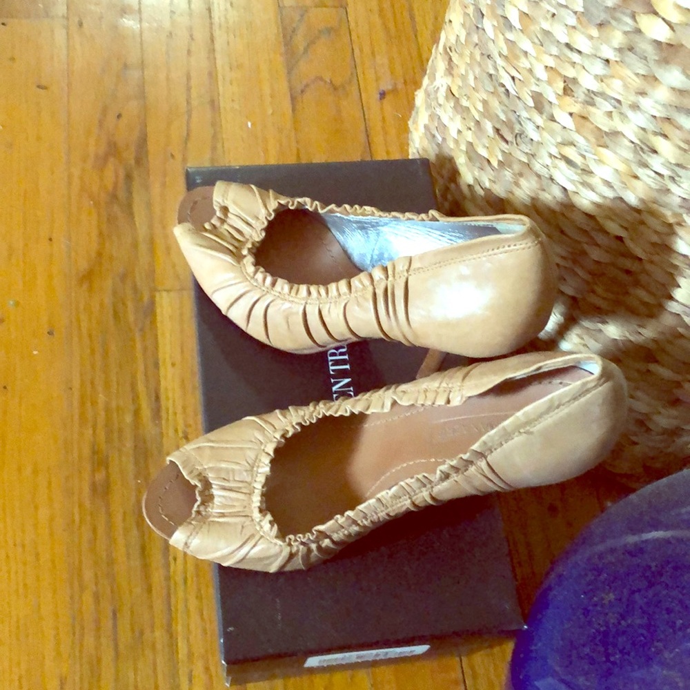 All leather open toe shoes